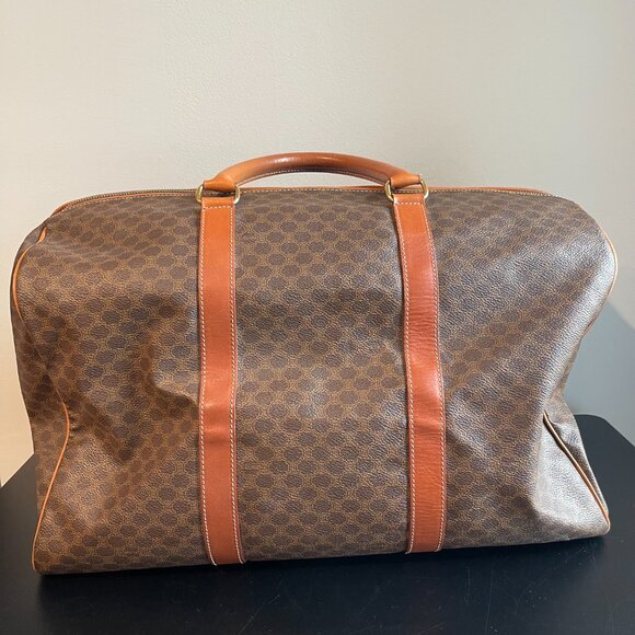 Celine Vintage Macadam Coated Canvas Duffle Bag - Brown - Preowned - Picture 2 of 16